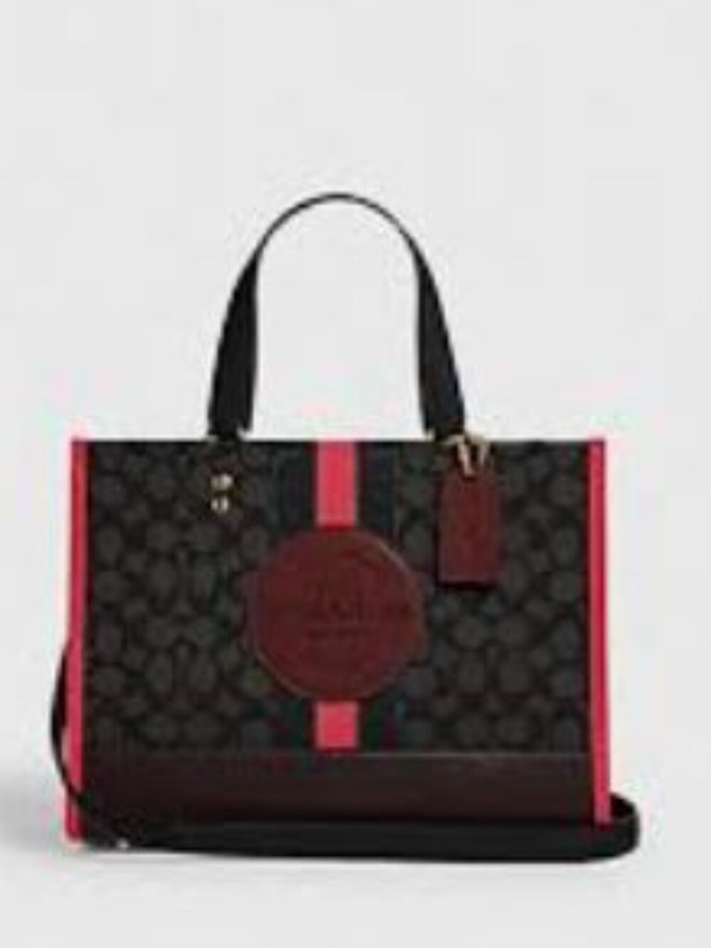 Coach Dempsey Classic Carryall Crossbody - Pink & Grey